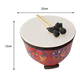 Maxbell Wooden Ground Drum Educational with 2 Mallets Floor Drum Percussion for Kids 10inch