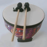 Maxbell Wooden Ground Drum Educational with 2 Mallets Floor Drum Percussion for Kids 10inch