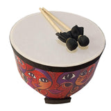 Maxbell Wooden Ground Drum Educational with 2 Mallets Floor Drum Percussion for Kids 10inch