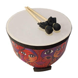 Maxbell Wooden Ground Drum Educational with 2 Mallets Floor Drum Percussion for Kids 10inch