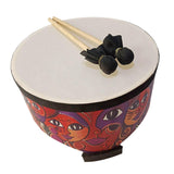 Maxbell Wooden Ground Drum Educational with 2 Mallets Floor Drum Percussion for Kids 10inch