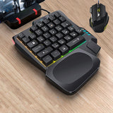 Maxbell Gaming Keypad Single Handed RGB 35 Keys Small with Wrist Rest for Tablet