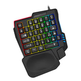 Maxbell Gaming Keypad Single Handed RGB 35 Keys Small with Wrist Rest for Tablet