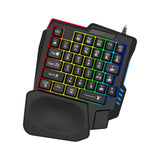 Maxbell Gaming Keypad Single Handed RGB 35 Keys Small with Wrist Rest for Tablet