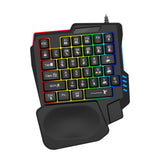 Maxbell Gaming Keypad Single Handed RGB 35 Keys Small with Wrist Rest for Tablet