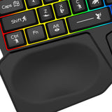 Maxbell Gaming Keypad Single Handed RGB 35 Keys Small with Wrist Rest for Tablet