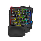 Maxbell Gaming Keypad Single Handed RGB 35 Keys Small with Wrist Rest for Tablet