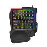 Maxbell Gaming Keypad Single Handed RGB 35 Keys Small with Wrist Rest for Tablet