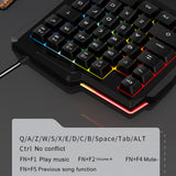 Maxbell Gaming Keypad Single Handed RGB 35 Keys Small with Wrist Rest for Tablet