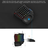 Maxbell Gaming Keypad Single Handed RGB 35 Keys Small with Wrist Rest for Tablet