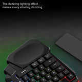 Maxbell Gaming Keypad Single Handed RGB 35 Keys Small with Wrist Rest for Tablet