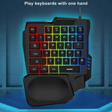 Maxbell Gaming Keypad Single Handed RGB 35 Keys Small with Wrist Rest for Tablet