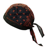 Maxbell Cycling Pirate Hats Bandana Beanie Windproof Durable for Rap Walking Fishing Orange and Black