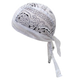 Maxbell Cycling Pirate Hats Bandana Beanie Windproof Durable for Rap Walking Fishing White