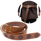 Maxbell Viking Clothing Costume Renaissance for Cosplay Men Women Light Brown