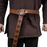 Maxbell Viking Clothing Costume Renaissance for Cosplay Men Women Light Brown