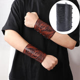 Maxbell Viking Bracers Arm Armor Cuff Wolf Wrist Guard Wristband for Cosplay Women Black