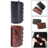 Maxbell Viking Bracers Arm Armor Cuff Wolf Wrist Guard Wristband for Cosplay Women Black