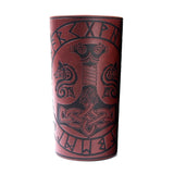 Maxbell Medieval Arm Armor Cuff Wrist Guard Quake Pattern PU Leather for Cosplay Brown