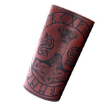 Maxbell Medieval Arm Armor Cuff Wrist Guard Quake Pattern PU Leather for Cosplay Brown