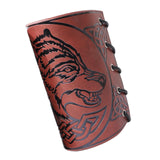 Maxbell Viking Bracers Arm Armor Cuff Wolf Wrist Guard Wristband for Cosplay Women Brown