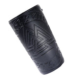 Maxbell Gothic Leather Cuff Bracelet Triangle Pattern Wrist Guard for Men Dad Women Black