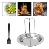 Maxbell Sturdy Beer Can Chicken Roaster Rack Holder Tool Stand With Brush