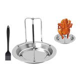 Maxbell Sturdy Beer Can Chicken Roaster Rack Holder Tool Stand With Brush
