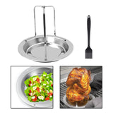 Maxbell Sturdy Beer Can Chicken Roaster Rack Holder Tool Stand With Brush