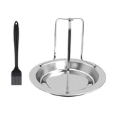 Maxbell Sturdy Beer Can Chicken Roaster Rack Holder Tool Stand With Brush