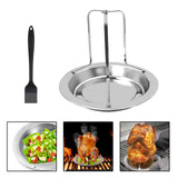 Maxbell Sturdy Beer Can Chicken Roaster Rack Holder Tool Stand With Brush