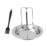 Maxbell Sturdy Beer Can Chicken Roaster Rack Holder Tool Stand With Brush