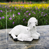 Maxbell Resin Goat Figurine Lamb Ornament Decor for Home Farm Yard Mother Baby Sheep