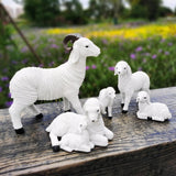 Maxbell Resin Goat Figurine Lamb Ornament Decor for Home Farm Yard Mother Baby Sheep