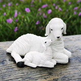 Maxbell Resin Goat Figurine Lamb Ornament Decor for Home Farm Yard Mother Baby Sheep