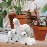 Maxbell Resin Goat Figurine Lamb Ornament Decor for Home Farm Yard 3 Lambs
