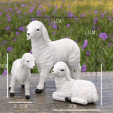 Maxbell Resin Goat Figurine Lamb Ornament Decor for Home Farm Yard 3 Lambs