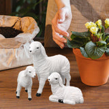 Maxbell Resin Goat Figurine Lamb Ornament Decor for Home Farm Yard 3 Lambs