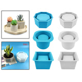 Maxbell Garden Geometric Flower Pot Silicone Molds Planter Vase Mould DIY Tool Blue A