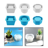 Maxbell Garden Geometric Flower Pot Silicone Molds Planter Vase Mould DIY Tool Blue A