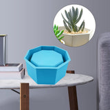 Maxbell Garden Geometric Flower Pot Silicone Molds Planter Vase Mould DIY Tool Blue A