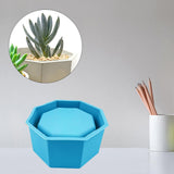 Maxbell Garden Geometric Flower Pot Silicone Molds Planter Vase Mould DIY Tool Blue A