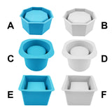 Maxbell Garden Geometric Flower Pot Silicone Molds Planter Vase Mould DIY Tool Blue A