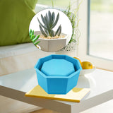 Maxbell Garden Geometric Flower Pot Silicone Molds Planter Vase Mould DIY Tool Blue A