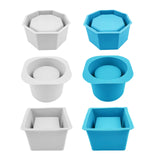 Maxbell Garden Geometric Flower Pot Silicone Molds Planter Vase Mould DIY Tool Blue A