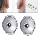 Maxbell 1 Pair Locking Earring Backs Jewelry Findings Replacements Backs Stoppers 6mm White Gold Color