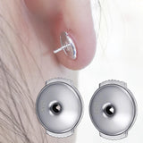 Maxbell 1 Pair Locking Earring Backs Jewelry Findings Replacements Backs Stoppers 6mm White Gold Color