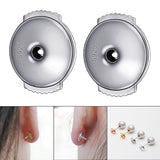 Maxbell 1 Pair Locking Earring Backs Jewelry Findings Replacements Backs Stoppers 6mm White Gold Color