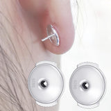 Maxbell 1 Pair Locking Earring Backs Jewelry Findings Replacements Backs Stoppers 6mm Silver