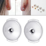 Maxbell 1 Pair Locking Earring Backs Jewelry Findings Replacements Backs Stoppers 6mm Silver